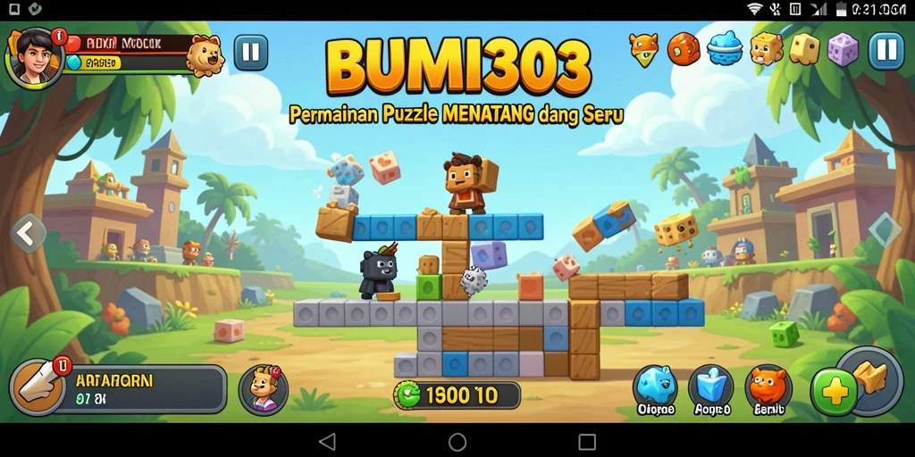 Gameplay menarik BUMI303 dengan tantangan puzzle yang seru.