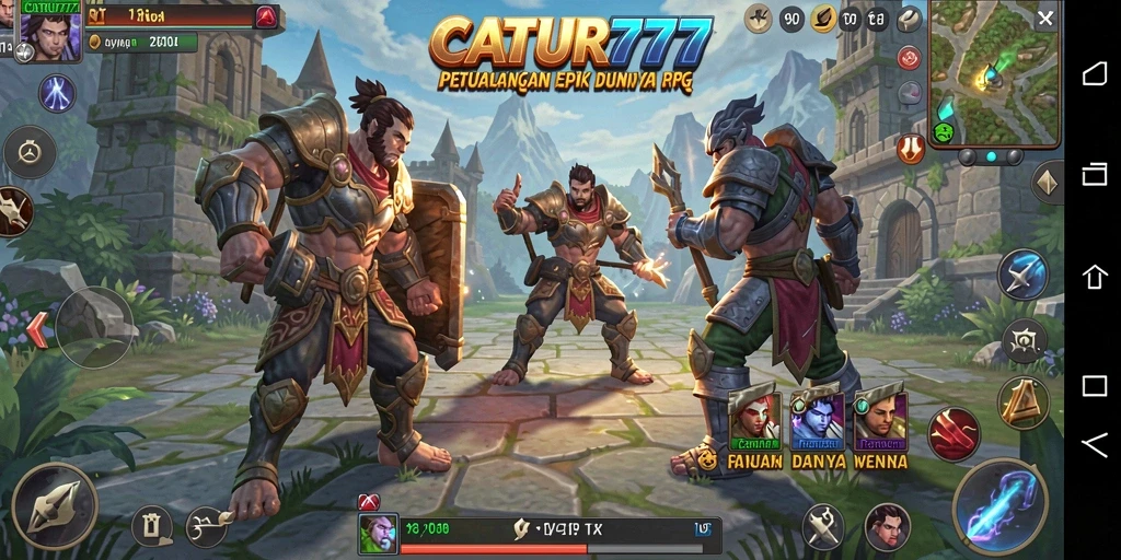 Tampilan gameplay CATUR777 yang seru dan menegangkan dalam pertempuran RPG.