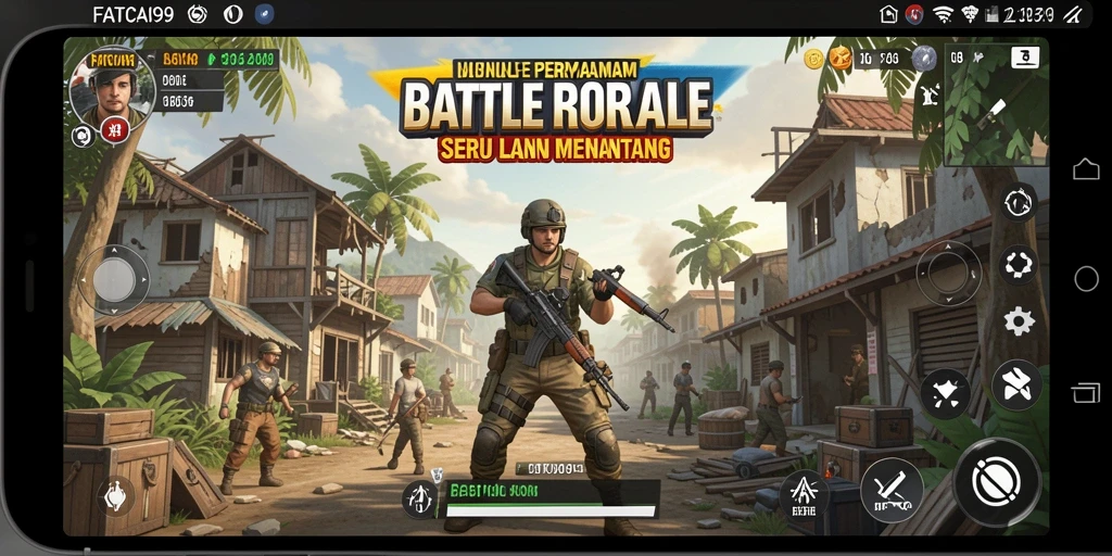 Gameplay seru dan mendebarkan dalam FATCAI99 Battle Royale.
