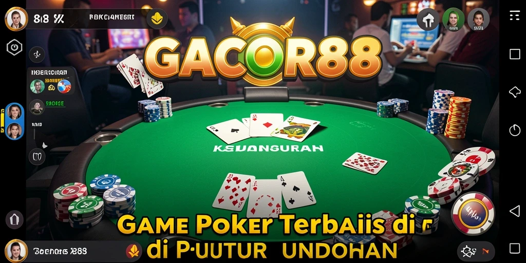 Tampilan gameplay GACOR88 yang mendebarkan dan penuh aksi poker.