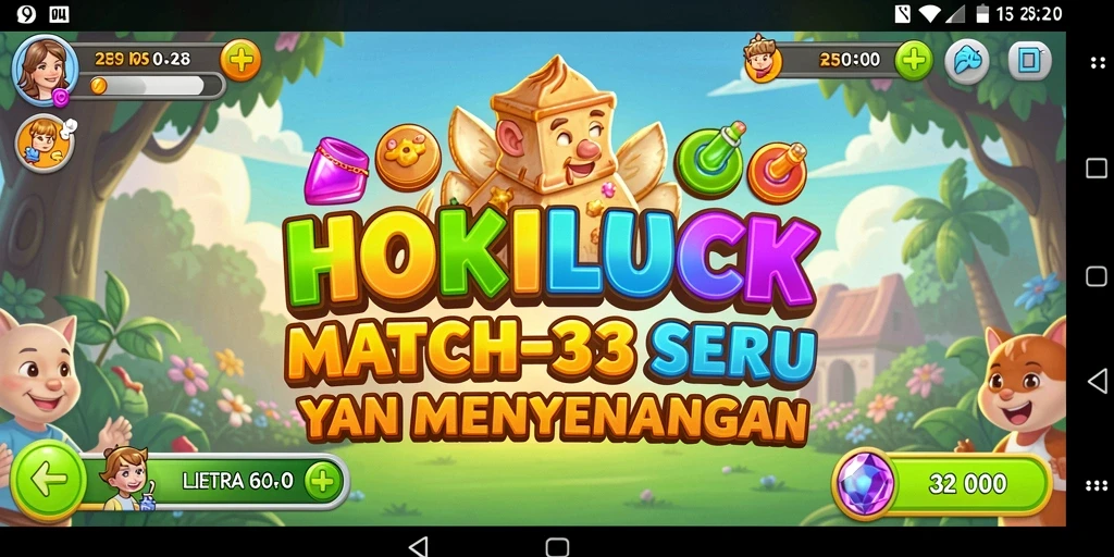 Tangkapan layar HOKILUCK menunjukkan aksi seru dalam permainan Match-3.