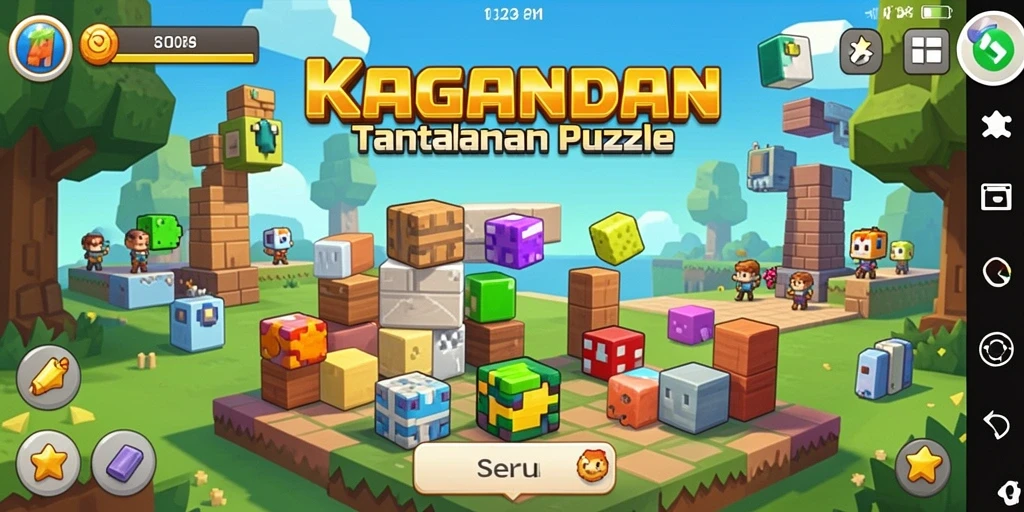 Screenshot gameplay KAGANDAN menampilkan tantangan puzzle yang menarik.