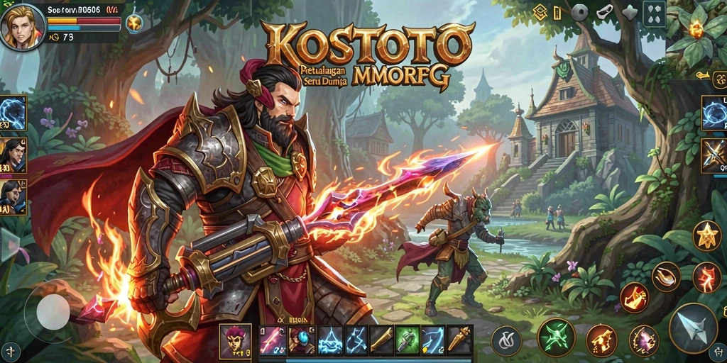 Tampilan gameplay KOSTOTO dengan petualangan yang seru dan penuh tantangan.