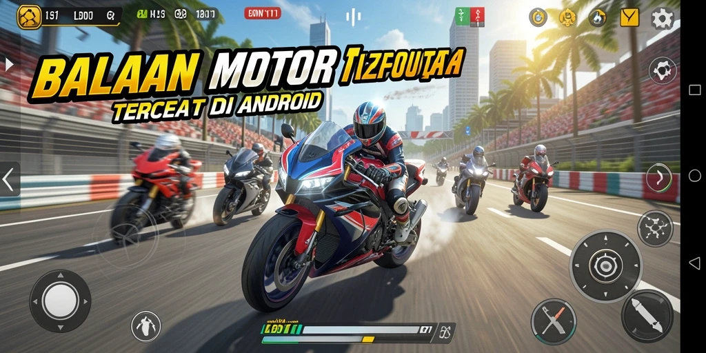 Tangkapan layar LDN11 menampilkan aksi balapan motor yang mendebarkan.