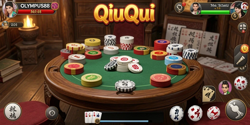 Screenshot OLYMPUS88 menampilkan pemain bersaing dalam permainan QiuQiu.