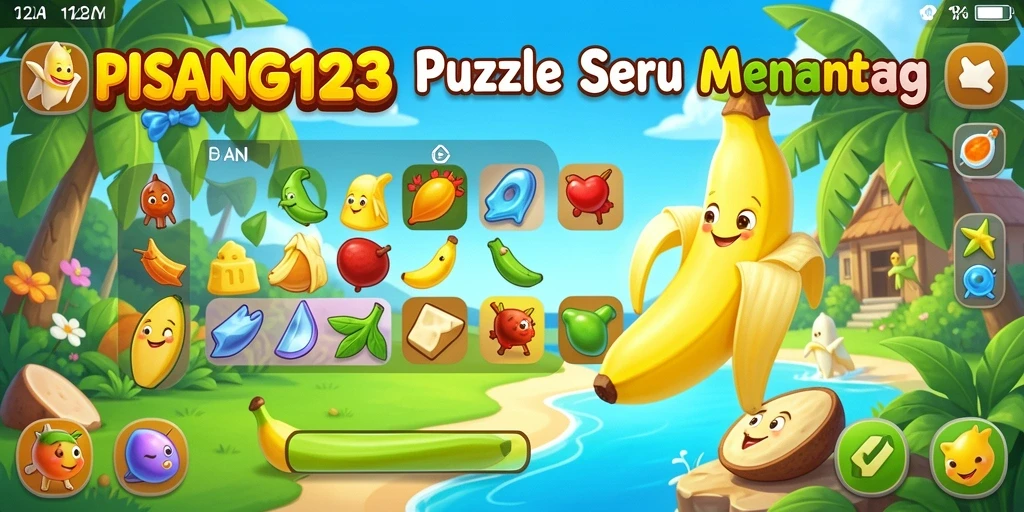 Screenshot PISANG123 menampilkan gameplay puzzle yang menantang.