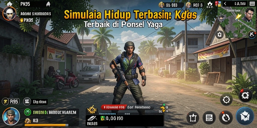 Tampilan menarik dari gameplay PK95 yang penuh warna.