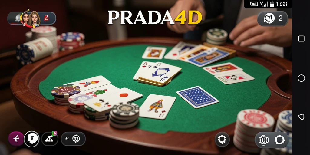 Tampilan gameplay seru dalam PRADA4D dengan permainan Gaple.