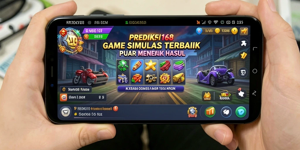 Tampilan utama PREDIKSI168 yang menunjukkan fitur gameplay Simulation.