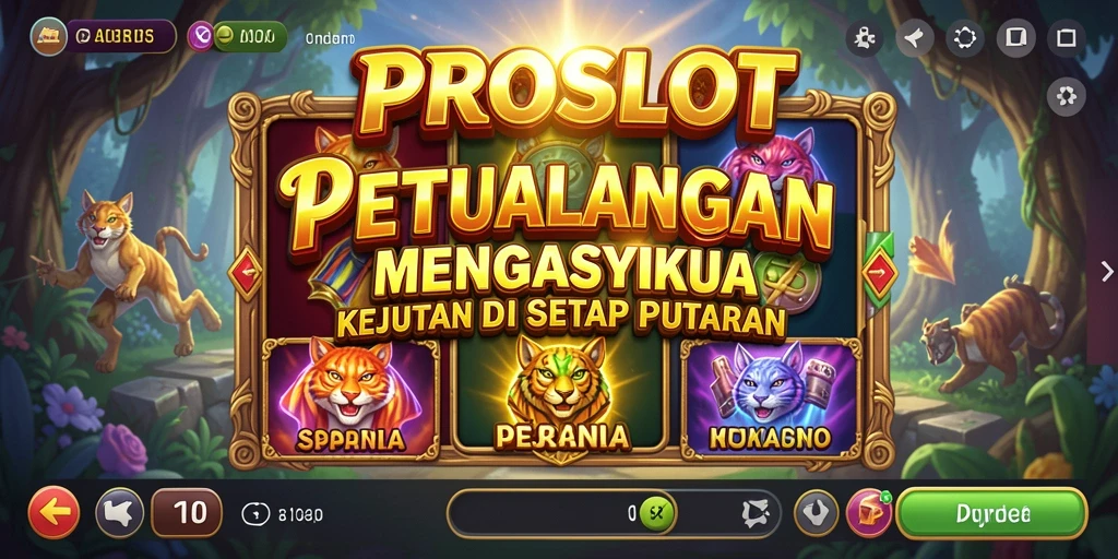 Screenshot PROSLOT menampilkan gameplay petualangan yang seru dan menantang.
