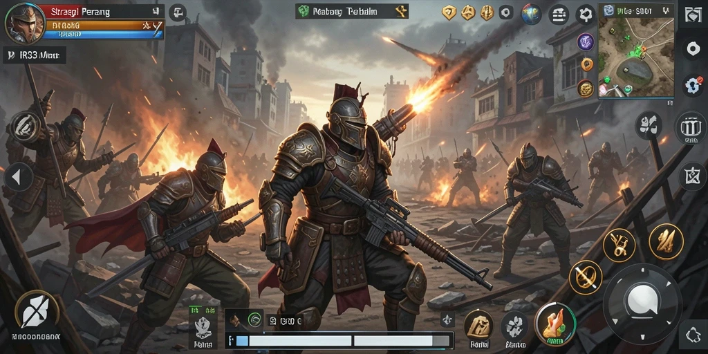 Tampilan gameplay menarik dalam pertempuran strategi RR33.