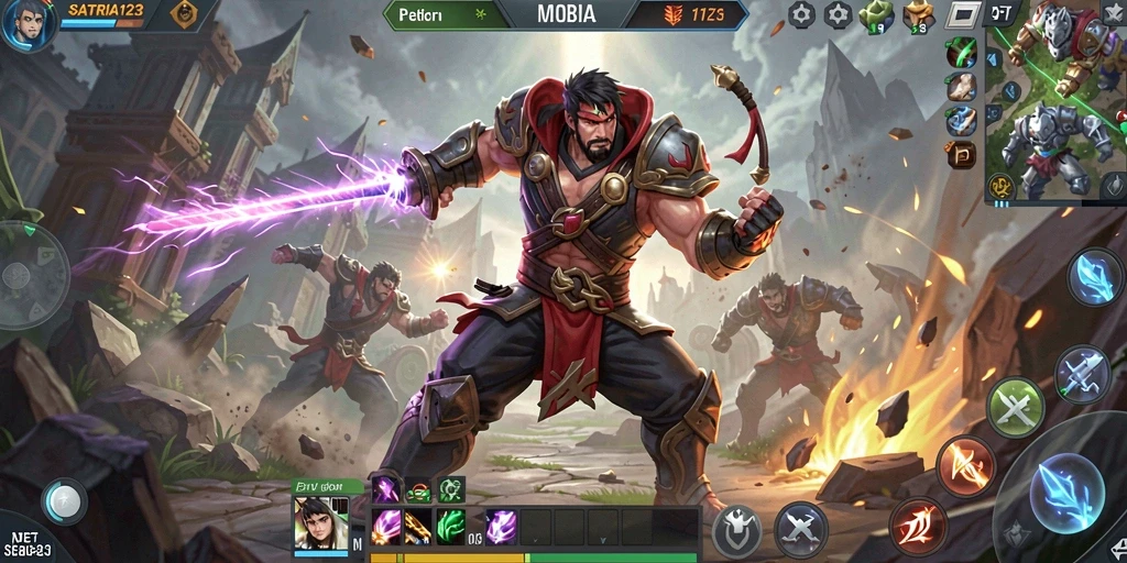Tangkapan layar gameplay menarik dari SATRIA123 - aksi pertempuran yang seru.