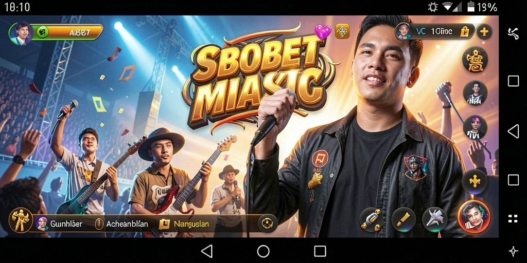 Tampilan gameplay SBOBET yang seru dan interaktif dalam suasana musik.