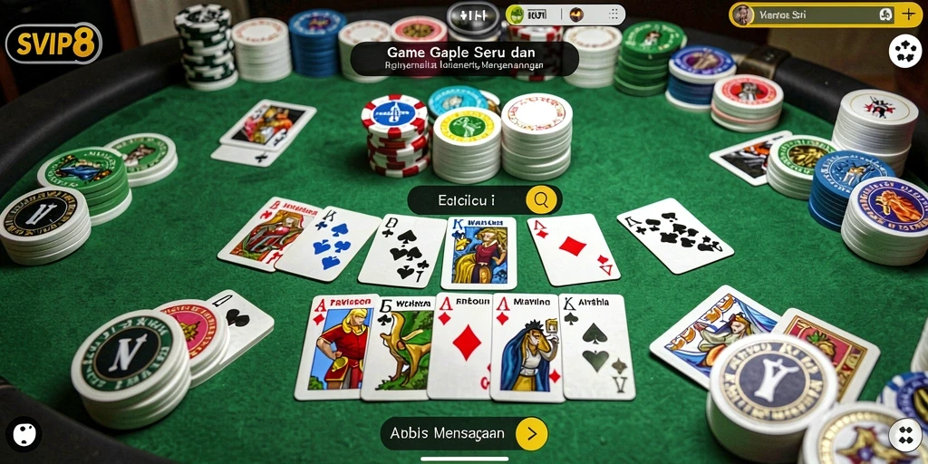 Tampilan menarik dari gameplay Gaple di SVIP8.