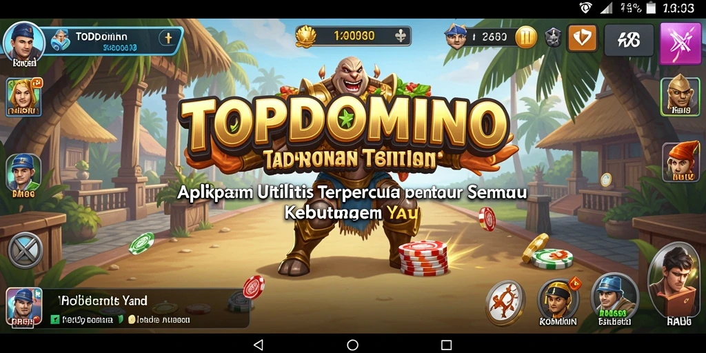 Tampilan antarmuka utama dari TOPDOMINO yang intuitif dan penuh fitur.