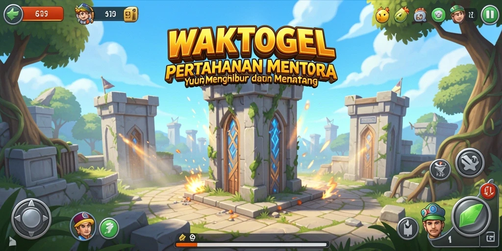 Gambaran menarik dari gameplay Tower Defense WAKTOGEL.